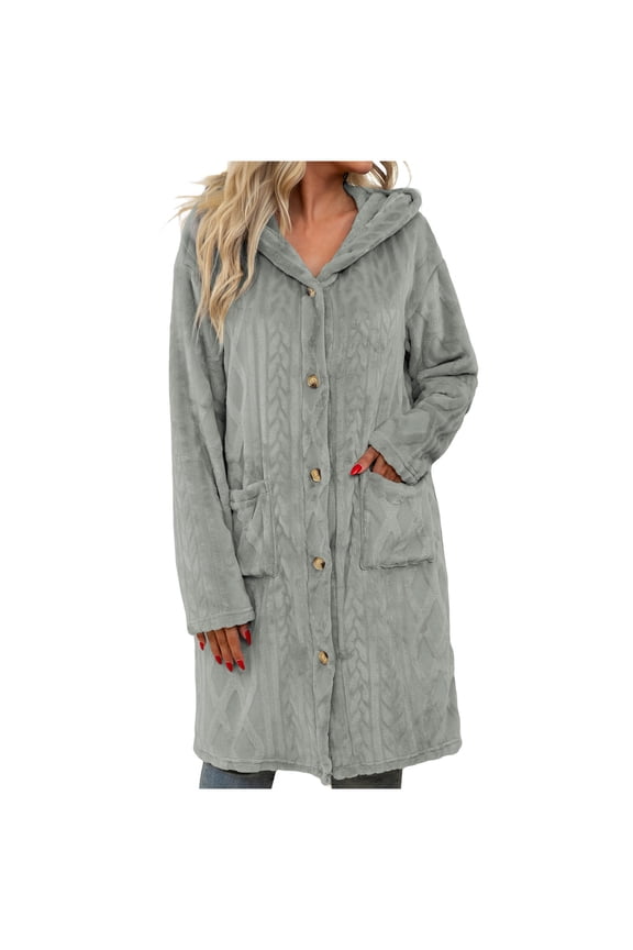 Women's Oversized Hooded Cardigan Sherpa Fleece Cocoon Silhouette Open Front Longline Loungewear Luxury Winter Cocoon Layer