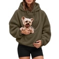 thumbnail image 1 of Women's Oversized Hooded Sweatshirt With Pet Pouch Front Pocket, Lined Pullover Hoodie For Small Dogs Cats And Daily Wear, 1 of 7