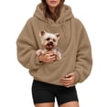 thumbnail image 1 of Women's Oversized Hooded Sweatshirt With Pet Pouch Front Pocket, Lined Pullover Hoodie For Small Dogs Cats And Daily Wear, 1 of 7