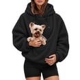 thumbnail image 1 of Women's Oversized Hooded Sweatshirt With Pet Pouch Front Pocket, Lined Pullover Hoodie For Small Dogs Cats And Daily Wear, 1 of 7