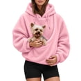 thumbnail image 1 of Women's Oversized Hooded Sweatshirt With Pet Pouch Front Pocket, Lined Pullover Hoodie For Small Dogs Cats And Daily Wear, 1 of 7