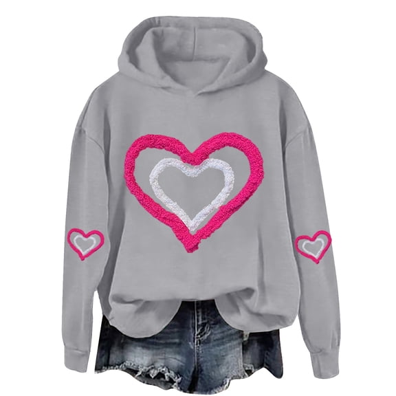 Women's Oversized Hooded Sweatshirt Women's Sweatshirt Casual Fall Outfits Women's Hooded Pullover Trendy Valentine's Day Hooded Pullover Women Casual Pullover Womens Sweatshirt