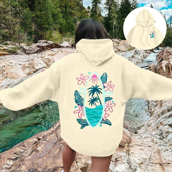 Women's Oversized Hooded Sweatshirts Graphic Printed Crew Neck Hoodies Casual Long Sleeve Pullover Tops Trendy 2025