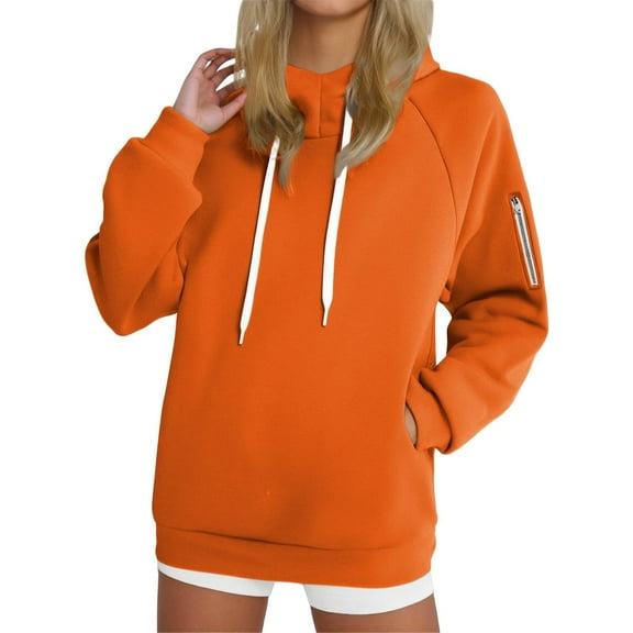 Women's Oversized Hoodie Fashion Turtleneck Long Sleeve Sweatshirts with Pocket Casual Solid Drawstring Zip Pullover Sweater Hoodies Fall Fashion Preppy Tops