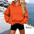 thumbnail image 1 of Women's Oversized Hoodie, Long Sleeve Pullover Sweatshirt, Casual Soft Top with Pocket | CSEONE,Orange L, 1 of 6