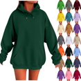 thumbnail image 1 of Women's Oversized Hoodie – Long Sleeve Pullover with Front Pocket, Y2K Solid Color Hooded Sweatshirt for Going Out, Fall Outfits & Lounge, 1 of 6