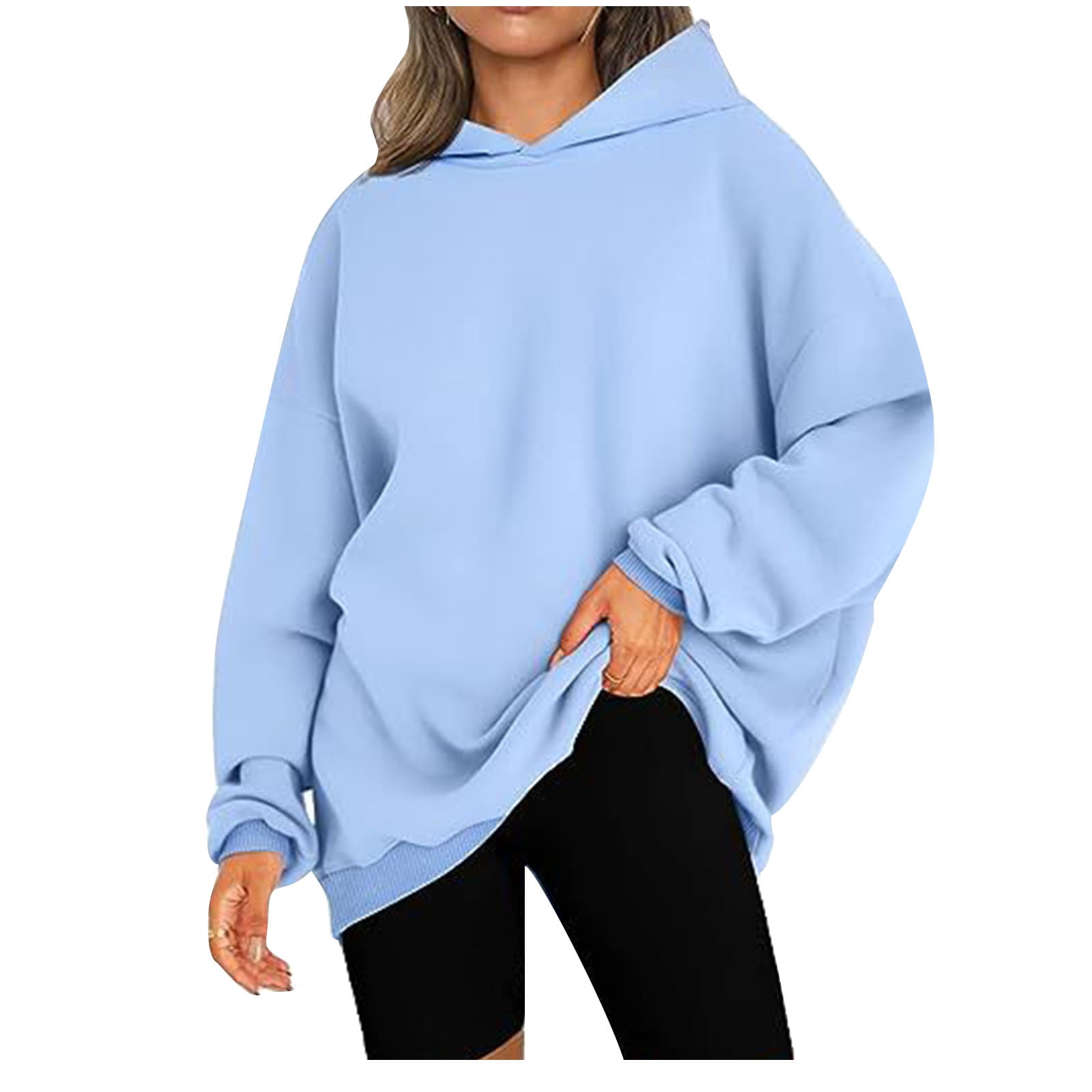 VIEACTIVEWEAR Women's Color Block Hoodie - Long Sleeve Button-Down Pullover With Pocket, Loose Fit
