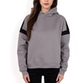 thumbnail image 1 of Women's Oversized Hoodie with Contrast Shoulder Stripes, 1 of 6