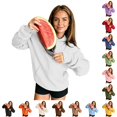 thumbnail image 1 of Women's Oversized Hoodie with Earphone Pocket & Kangaroo Pouch Pullover, 1 of 7