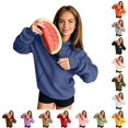 thumbnail image 1 of Women's Oversized Hoodie with Earphone Pocket & Kangaroo Pouch Pullover, 1 of 7