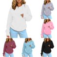 thumbnail image 1 of Women's Oversized Hoodie with Pet Pouch Kangaroo Pocket Sweatshirt, 1 of 7