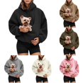 thumbnail image 1 of Women's Oversized Hoodie with Pet Pouch Kangaroo Pocket for Cats and Dogs, 1 of 7