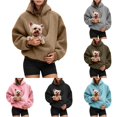 thumbnail image 1 of Women's Oversized Hoodie with Pet Pouch Kangaroo Pocket for Cats and Dogs, 1 of 7