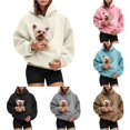 thumbnail image 1 of Women's Oversized Hoodie with Pet Pouch Kangaroo Pocket for Cats and Dogs, 1 of 7