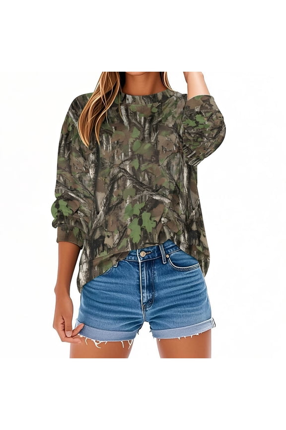 Women's Oversized Hoodies Camo Hooded Sweatshirts Long Sleeve Jackets with Pocket Maple Leaf Pullover Casual Tops Basic Shirts for Winter