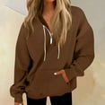 thumbnail image 1 of Women's Oversized Hoodies Casual Long Sleeve Half Zipper Pocket Sweatshirt Pullover Tops, 1 of 5