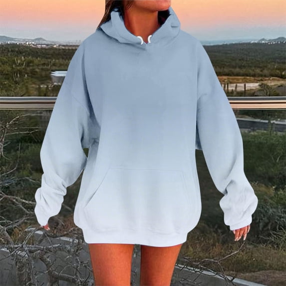Women's Oversized Hoodies Crewneck Loose Fit Holiday Gradient Print Tops Long Sleeve Fall 2026 Sweatshirts