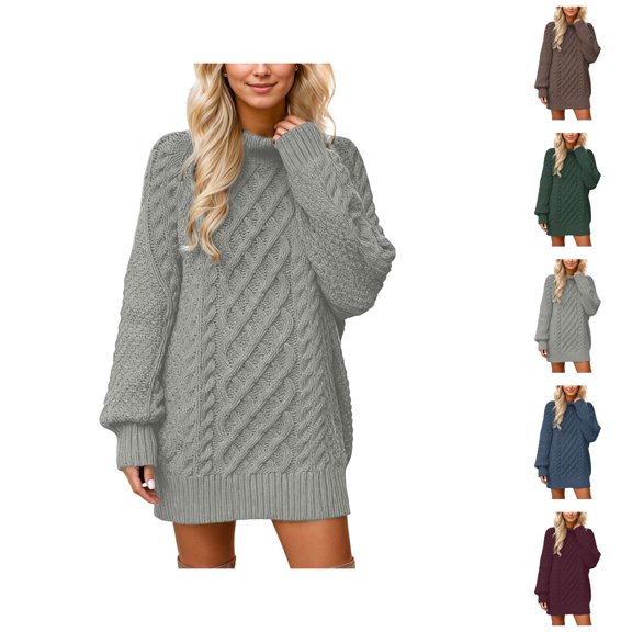 Women's Oversized Knit Sweater Turtleneck Pullover Soft Comfortable Long Sleeve Casual Top Cozy Fall Winter Loose Fit Yarn Sweater