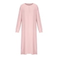 thumbnail image 1 of Women's Oversized Knitted Sweater Dress Long Sleeve V Neck Button Down Casual Loose Fit Mid Length Autumn Fashion 2024, 1 of 2
