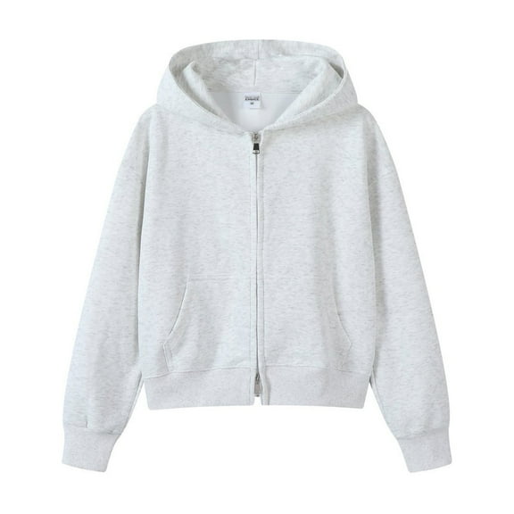Women's Oversized Korean Style Zip Up Hoodie Sweatshirt, Minimalist Casual Long Sleeve Hooded Jacket, Loose Fit Streetwear Hoodie Sweatshirt