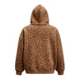 thumbnail image 1 of Women's Oversized Leopard Print Hoodie with Pouch Pocket Cozy Pullover, 1 of 6
