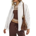 thumbnail image 1 of Women's Oversized Lightweight Down Coat Long Sleeve Zip Packable Short Puffer Jackets, 1 of 5