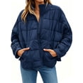thumbnail image 1 of Women's Oversized Lightweight Down Coat Long Sleeve Zip Packable Short Puffer Jackets, 1 of 6