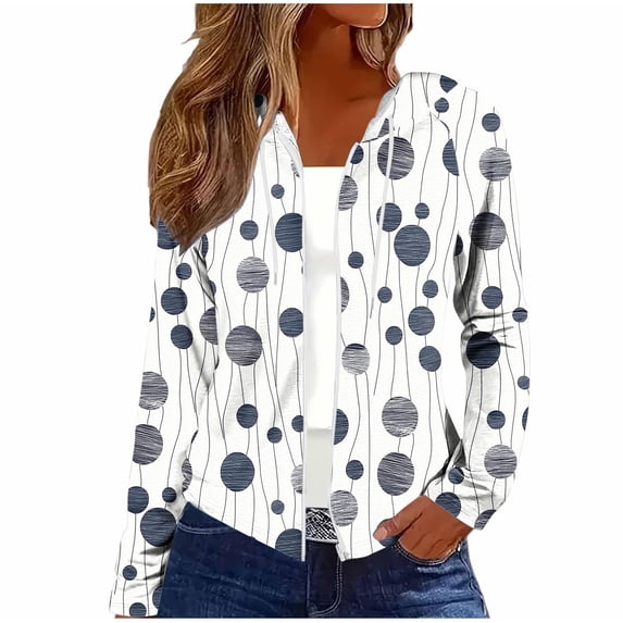 Women's Oversized Lightweight Hoodies Zip Up Fall Sweatshirts Jackets Neon Print Full Zipper Hoodies with Pockets