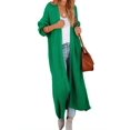 thumbnail image 1 of Women's Oversized Long Cardigan Sweaters Long Sleeve Split Open Front Drape Knit Duster Coat, 1 of 5
