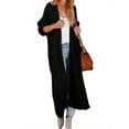 thumbnail image 1 of Women's Oversized Long Cardigan Sweaters Long Sleeve Split Open Front Drape Knit Duster Coat, 1 of 6