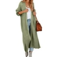 thumbnail image 1 of Women's Oversized Long Cardigan Sweaters Long Sleeve Split Open Front Drape Knit Duster Coat, 1 of 6