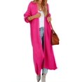 thumbnail image 1 of Women's Oversized Long Cardigan Sweaters Long Sleeve Split Open Front Drape Knit Duster Coat, 1 of 5