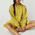 thumbnail image 1 of DailyTrove Women's Oversized Long Sleeve Mini Dress, Casual Office & Daily Wear, Mid-Weight Cotton Blend, Relaxed Fit, Solid Color, 1 of 6