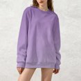 thumbnail image 1 of Women's Oversized Long Sleeve Sweatshirt, Tie Dye Gradient Color Pullover, Loose Fit Crewneck Top, Plus Size Casual Streetwear, Fall Winter Long Sleeve Crewneck Light Violet L, 1 of 9