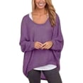 thumbnail image 1 of Women's Oversized Off Shoulder Pullover Tops Long Sleeve Loose Fit Waffle Knit Tops, 1 of 2