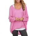 thumbnail image 1 of Women's Oversized Off Shoulder Pullover Tops Long Sleeve Loose Fit Waffle Knit Tops, 1 of 2
