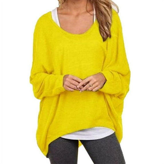 Women's Oversized Off Shoulder Pullover Tops Long Sleeve Loose Fit Waffle Knit Tops