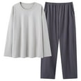 thumbnail image 1 of Women's Oversized Pajama Sets Plus Size Loungewear Brushed Homewear Long Sleeve Tops Round Neck Pullover Shirts & Wide Leg Pants 2025 Fall Winter Sleepwear Outfits Casual Soft Clothes, 1 of 3
