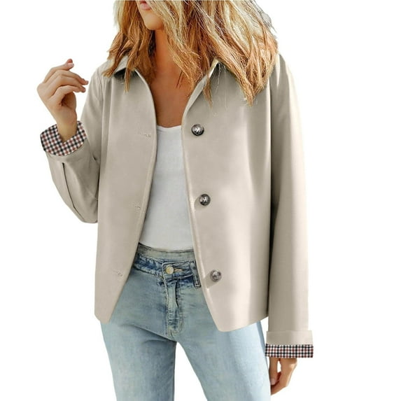 Women's Oversized Plaid Lined Jacket, Solid Color Raglan Sleeve Casual Coat, Drop Shoulder Relaxed Fit Cropped Outerwear, Soft Boxy Style Jacket for Women, Comfortable Loose Fit Casual Wear Beige L