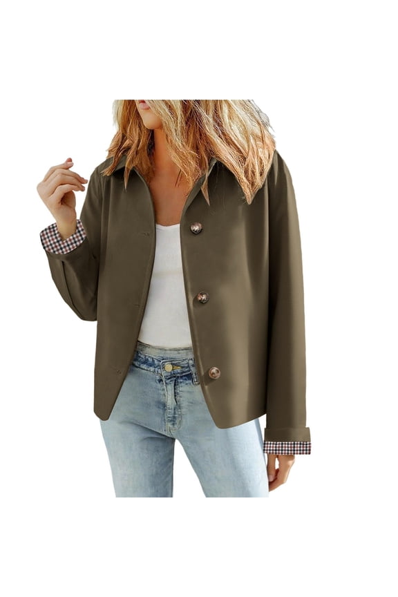 Women's Oversized Plaid Lined Jacket, Solid Color Raglan Sleeve Casual Coat, Drop Shoulder Relaxed Fit Cropped Outerwear, Soft Boxy Style Jacket for Women, Comfortable Loose Fit Casual Wear