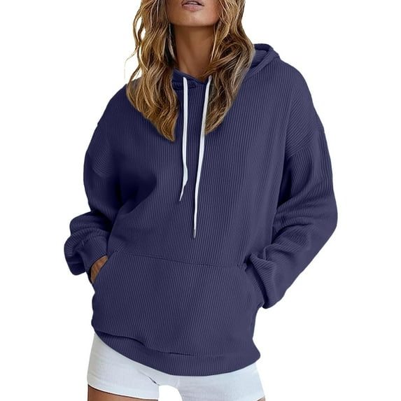 Women's Oversized Pullover Hoodie Drop Shoulder Design Soft Fleece-Lined Sweatshirt Comfortable Casual Lounge Wear