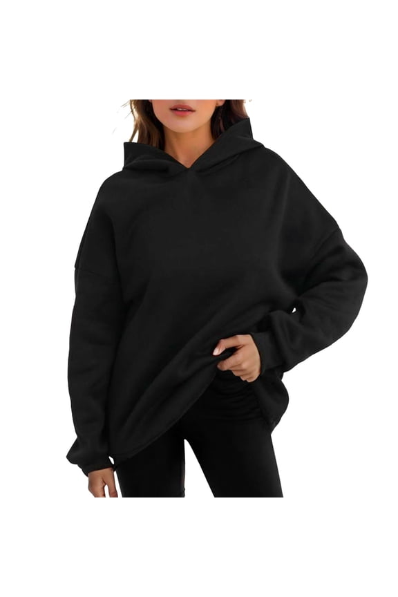 Women's Oversized Pullover Hoodie Soft Velvet Lightweight Casual Comfort Winter Fall Loose Fit Sweatshirt