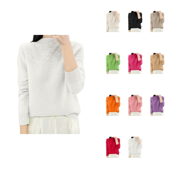 Women's Oversized Pullover Sweater – Long Sleeve, Soft Knit, Round Neck, Loose Fit, Solid Color, Lightweight Casual Top for Fall Winter 2025