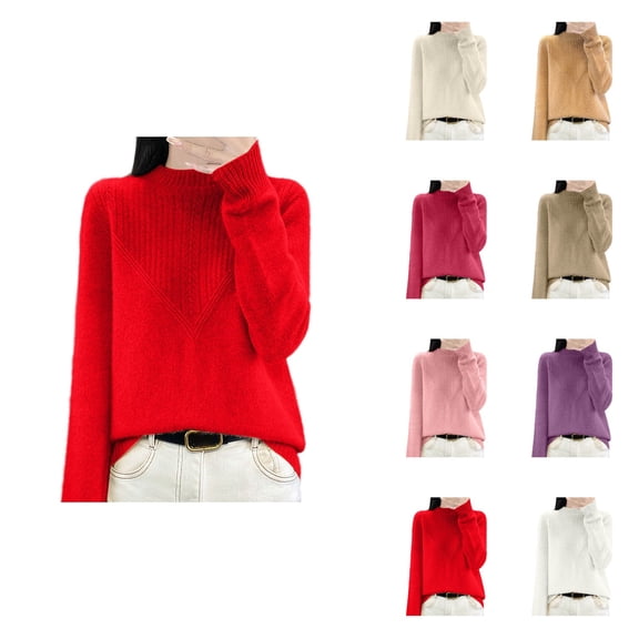 Women's Oversized Pullover Sweater Soft Knit Long Sleeve Round Neck Casual Comfortable Tops Loose Fit Solid Color Basic Sweater For Fall Winter