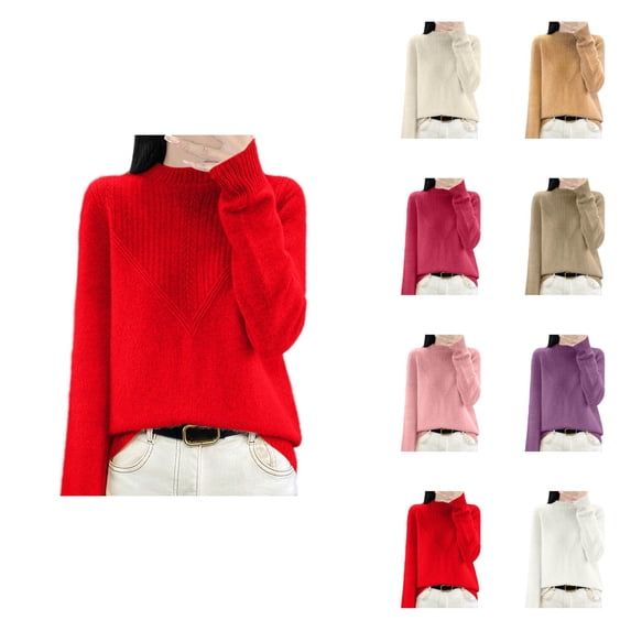 Women's Oversized Pullover Sweater Soft Knit Long Sleeve Round Neck Casual Comfortable Tops Loose Fit Solid Color Basic Sweater For Fall Winter