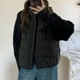 thumbnail image 1 of Women's Oversized Quilted Coats, Knit Sleeve Patchwork Jackets Thick Warm Cotton Padded Jacket Winter Outwear Coat with Pockets Black XL, 1 of 7