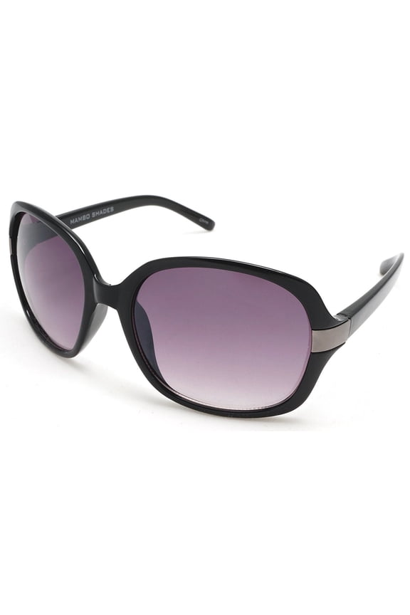Women's Oversized Round Retro Fashion Sunglasses Claudette Colbert Mambo Diva - Black