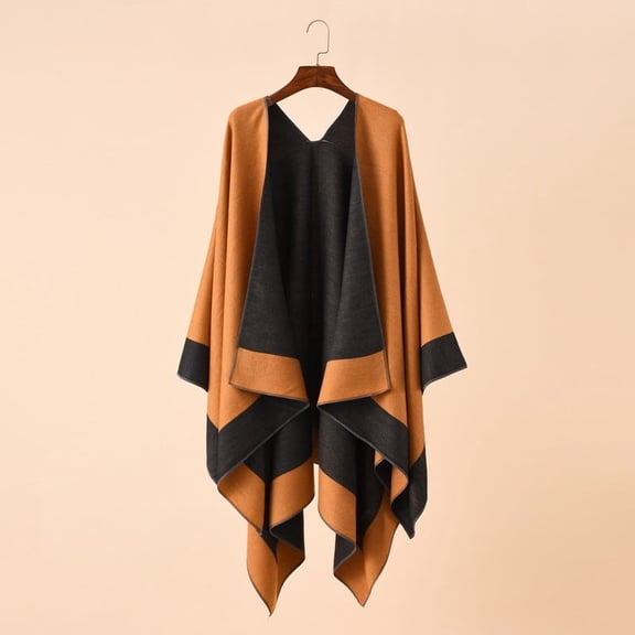 Women’s Oversized Shawl Poncho – Soft Acrylic Open Front Wrap with Fringe, Elegant Layer for Casual or Dressy Outfits, Perfect for All Seasons