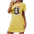 thumbnail image 1 of Women's Oversized Short Nightgown Fashion Chest Print Short Sleeve Nightdress, 1 of 4