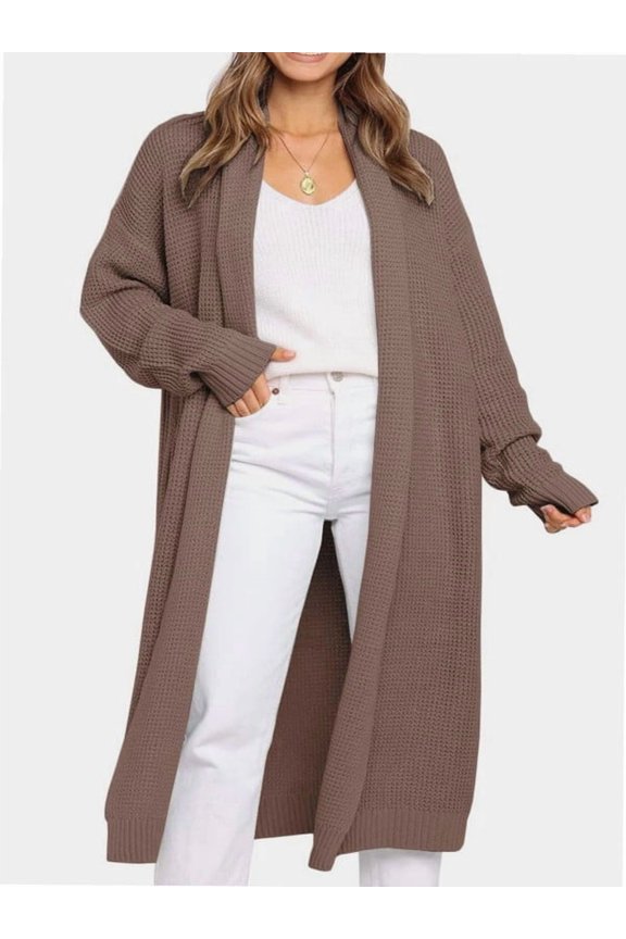 Women's Oversized Slouchy Knit Chunky Open Front Sweater Coat